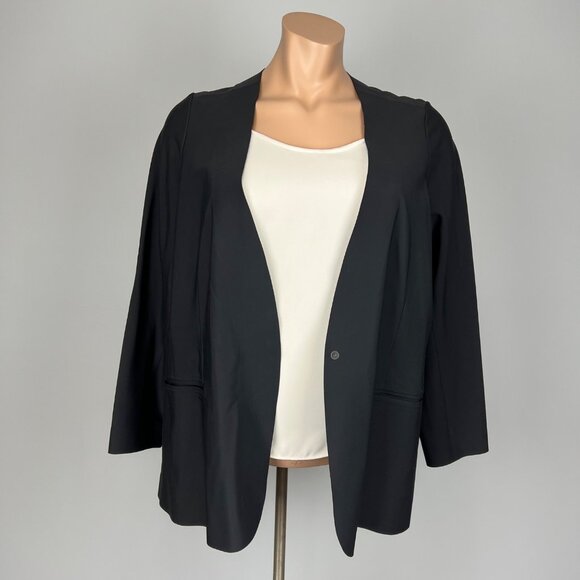 Athleta Womens Plus Avenues Blazer Jacket Black Euroluxe Stretch size 22 - Picture 10 of 16